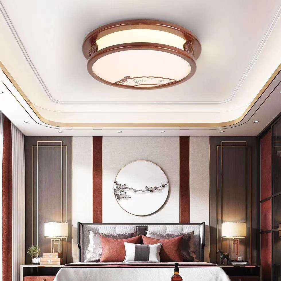 Unbranded solid wood lighting kit, new Chinese-style LED ceiling lamp with antique design 106 Item Picture