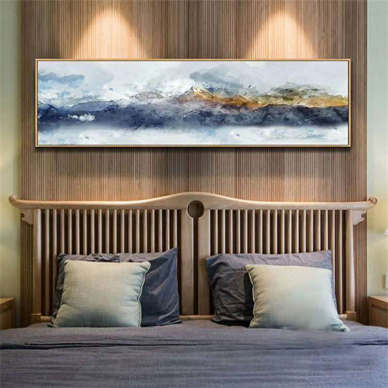 厂家直销各种客厅现代简约装饰画酒店大尺寸手绘油画沙发背景墙抽象轻奢挂画 40*120细节图