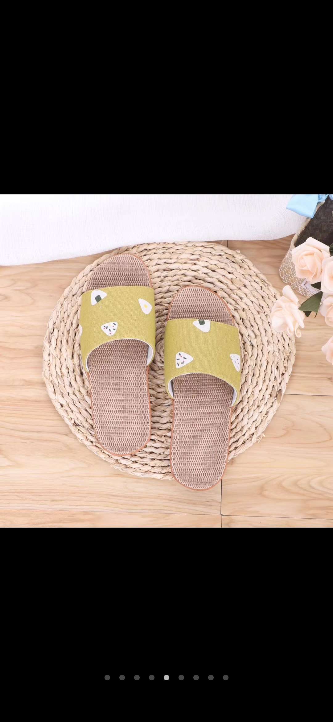 Flower-patterned linen slippers Application Scenario