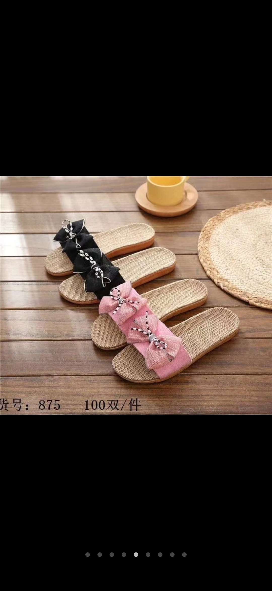 Fashionable linen slippers Specification image