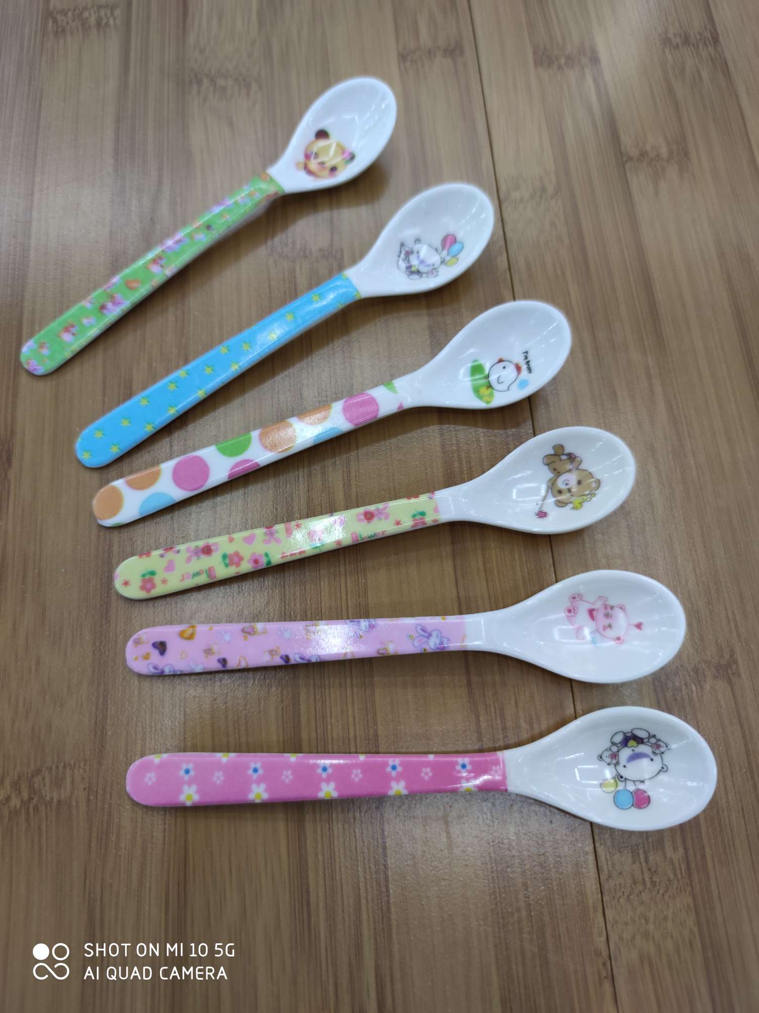 7003 children's spoon - imitation porcelain rice spoon plastic spoon thumbnail