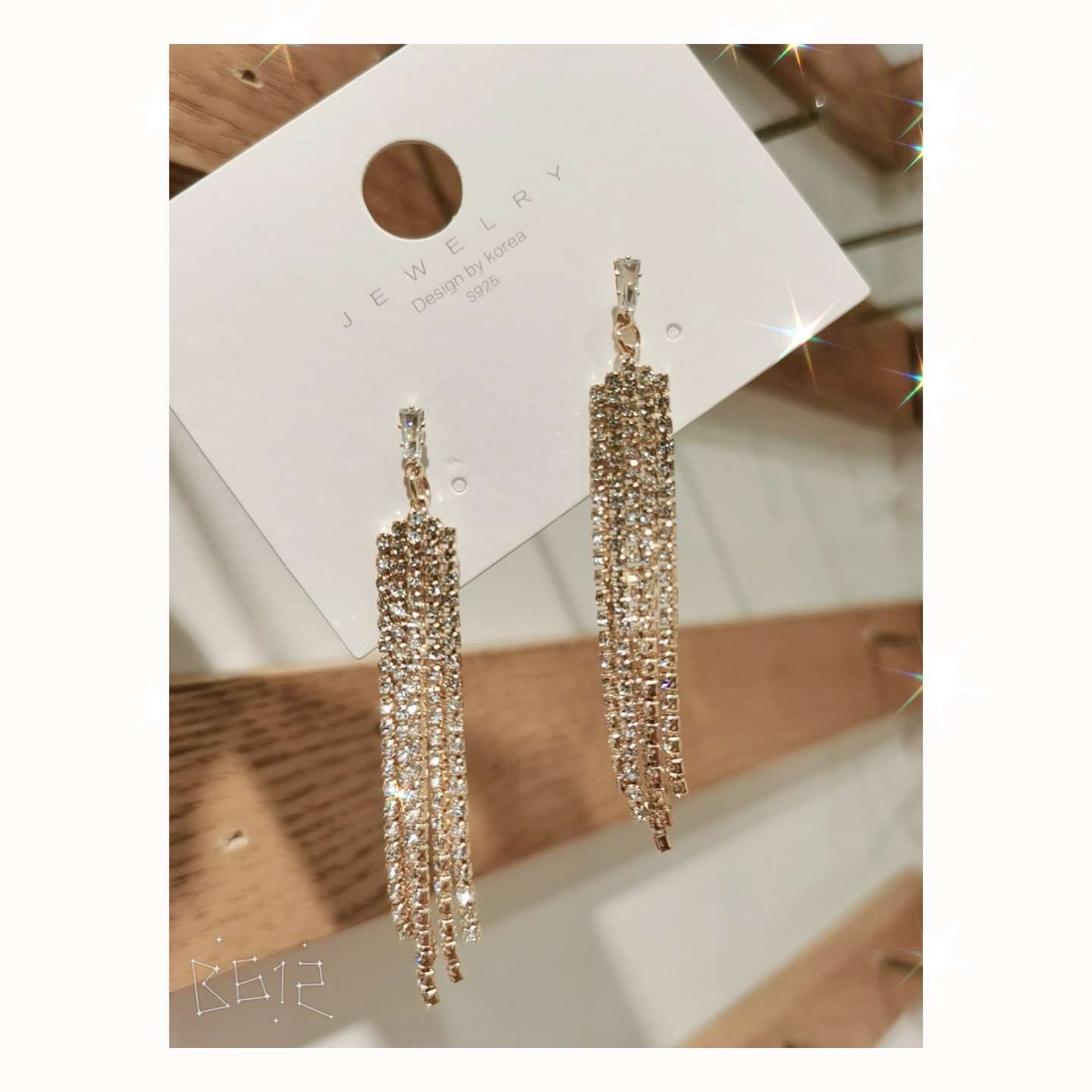Korean hot style silver needle claw chain earrings thumbnail