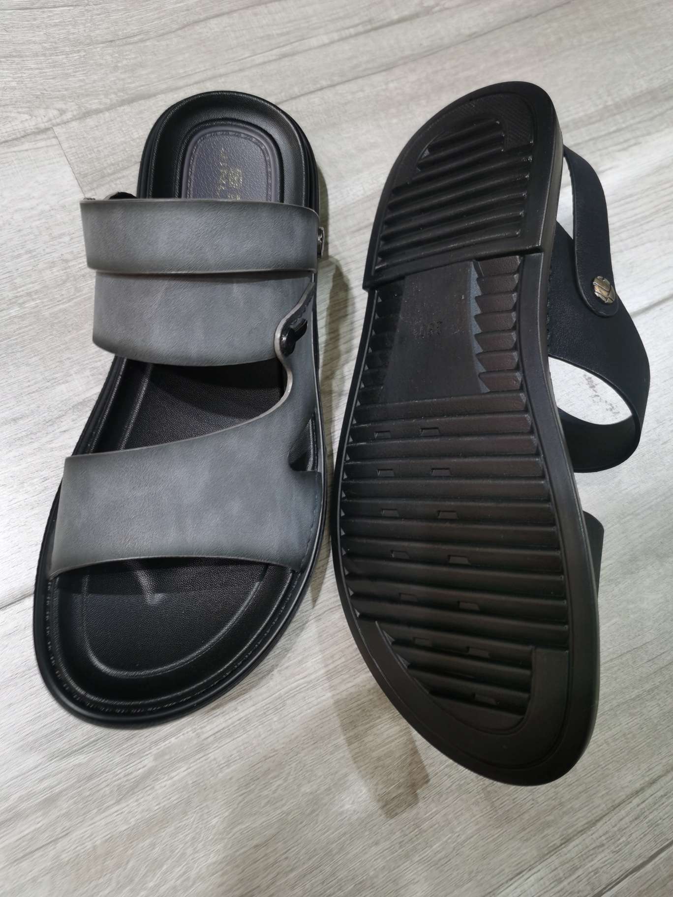 Wholesale 2022 Summer Men's Leather Casual Non-Slip Beach Shoes Men 2851 Beach Shoes Soft Sole Head Layer Cowhide Middle-Aged Slippers Specification drawing