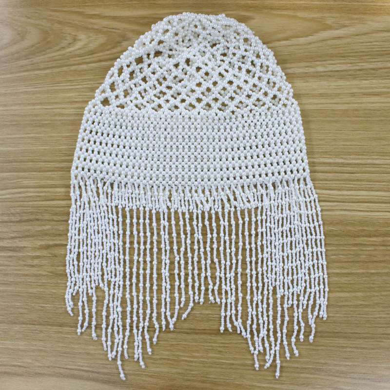 欧美新款时尚珍珠编织腰链民族风复古肚皮舞珍珠腰带帽子套装女119