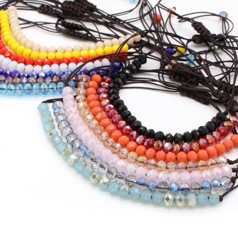 欧美时尚百搭手饰 韩版手工编织绳水晶手链女生简约手串饰品批发116详情图6