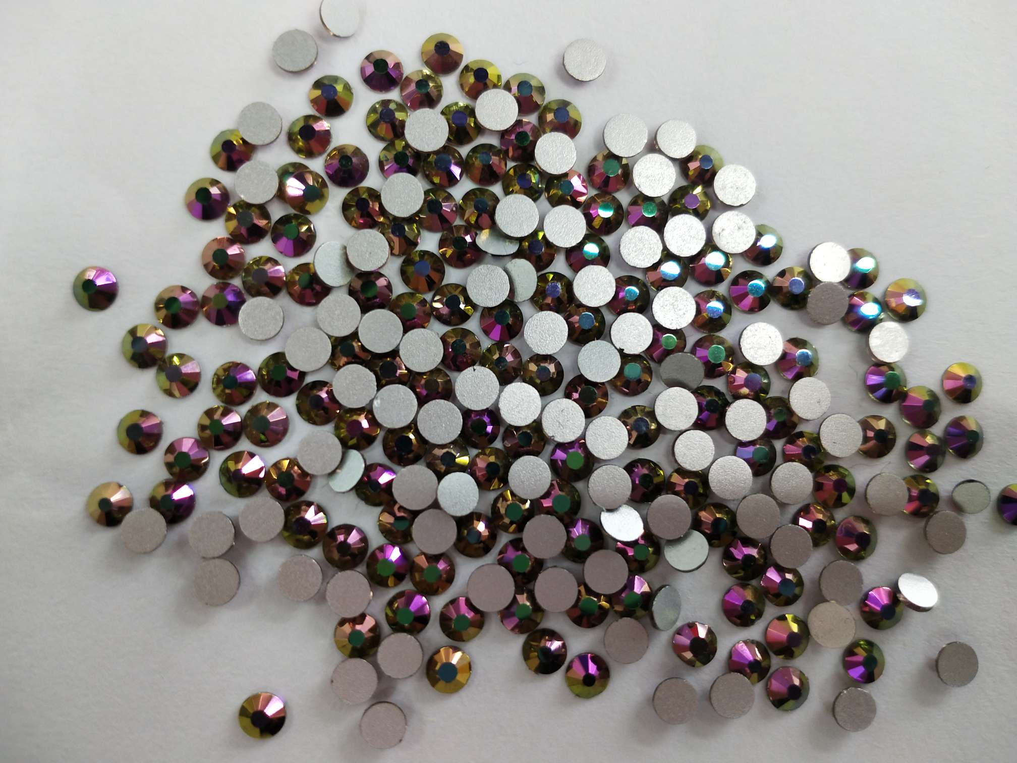 Ss16 Rainbow Rose Gold And Silver Bottom Imitation Diamond Nail Diamond Glass Hot Diamond Diy Drill