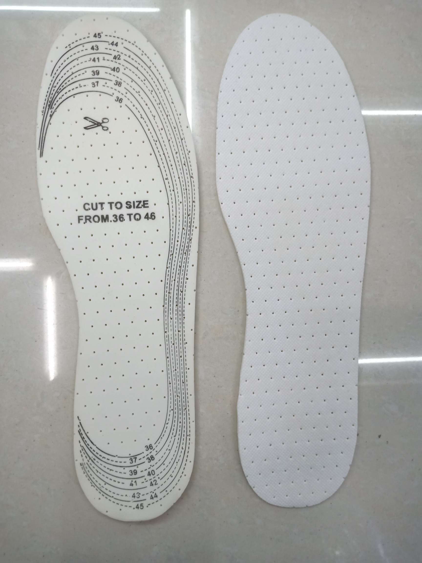 White latex non-woven fabric insoles