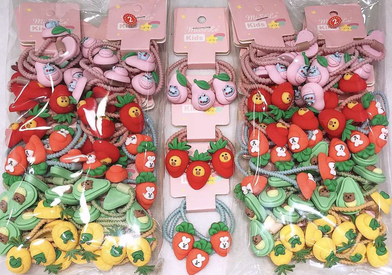 订卡卡通动物水果小皮筋