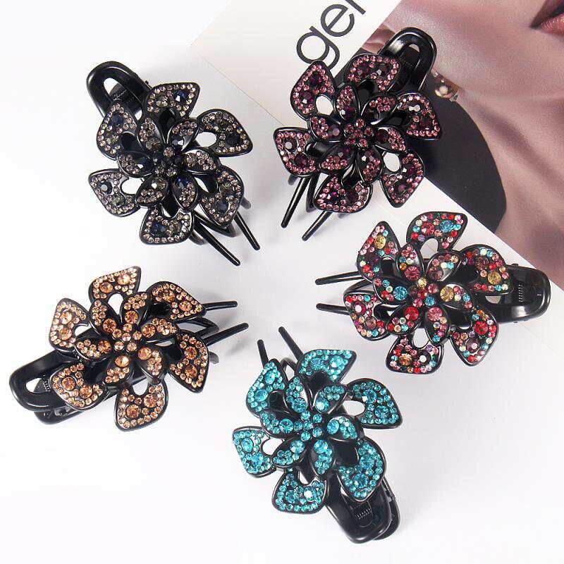 Hairpin tri-toothed clamp Korean dish hair at the back of the head clip large grip windmill duck mouth clip mother hair accessories thumbnail