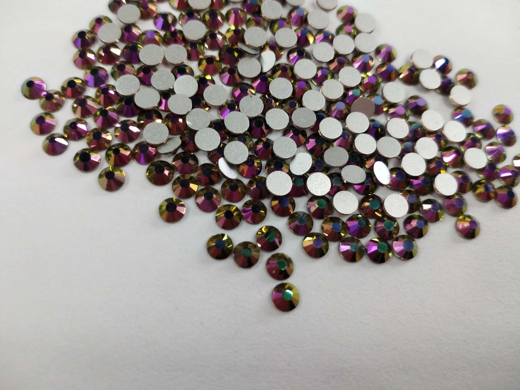 Ss16 Rainbow Rose Gold And Silver Bottom Imitation Diamond Nail Diamond Glass Hot Diamond Diy Drill details Picture