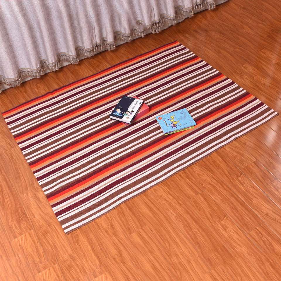 Cross-border special supply thread cotton mat braided carpet cotton and linen braided tassel printed mat Bohemian style printed mat kitchen mat living room mat bedside mat thickened non-slip tassel mat braided cotton thread pad color thumbnail