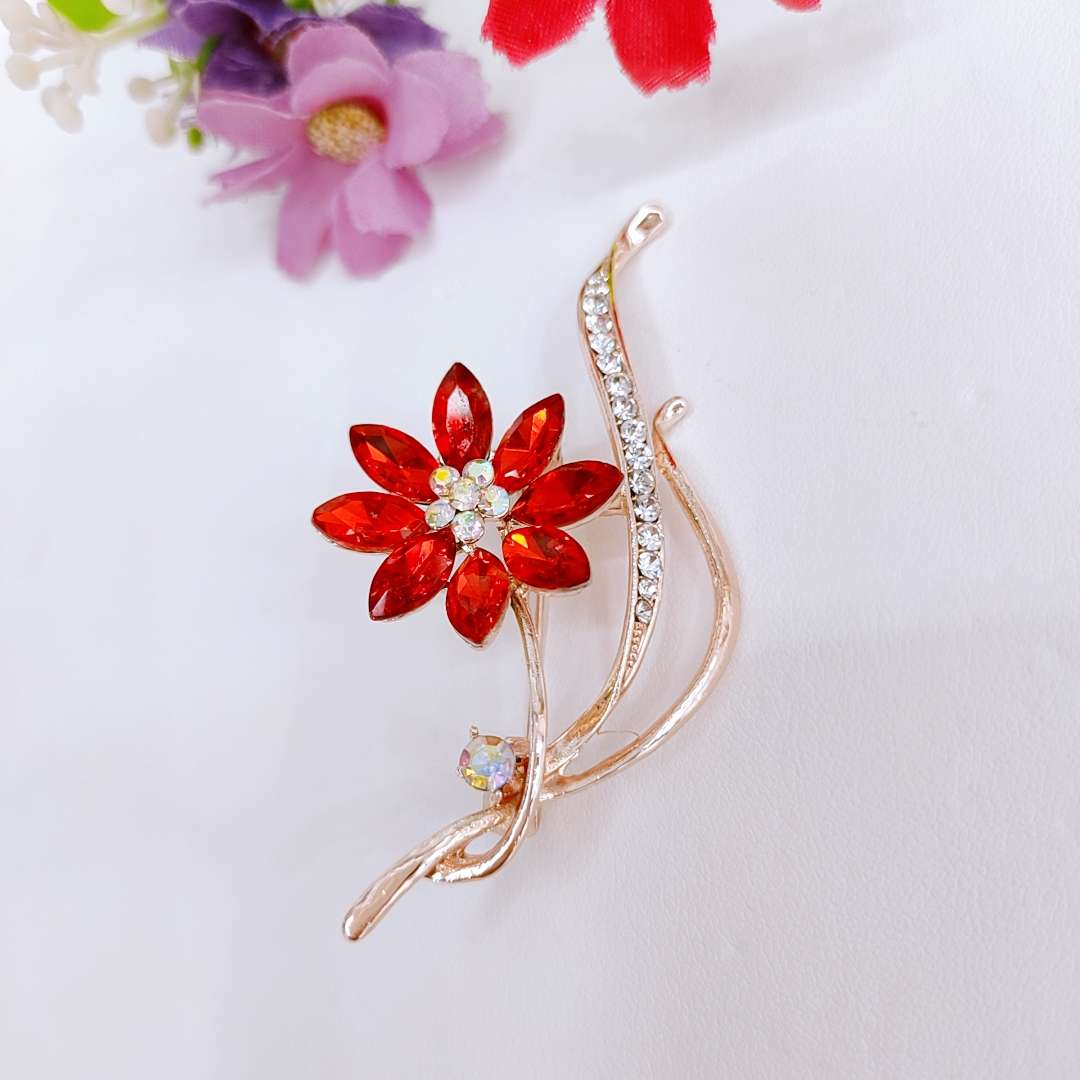 High-end Korean version diamond-encrusted glass cartoon ins fruit cute brooch Sunflower brooch anti-glare clothing accessories details Picture