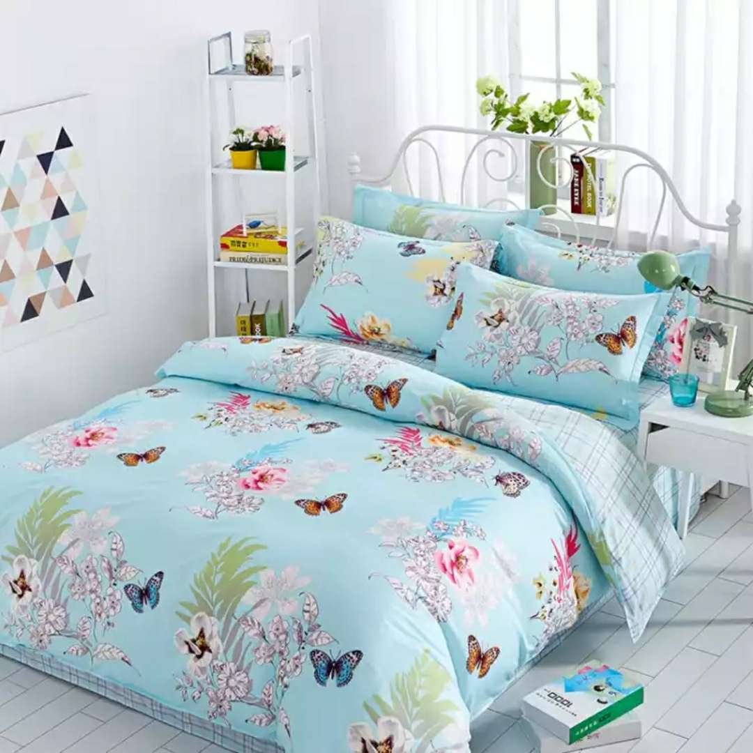 Washable cotton four-piece set pure cotton Japanese style pure color simple hotel supplies pure cotton quilt cover bed sheet pillowcase F yellow thumbnail