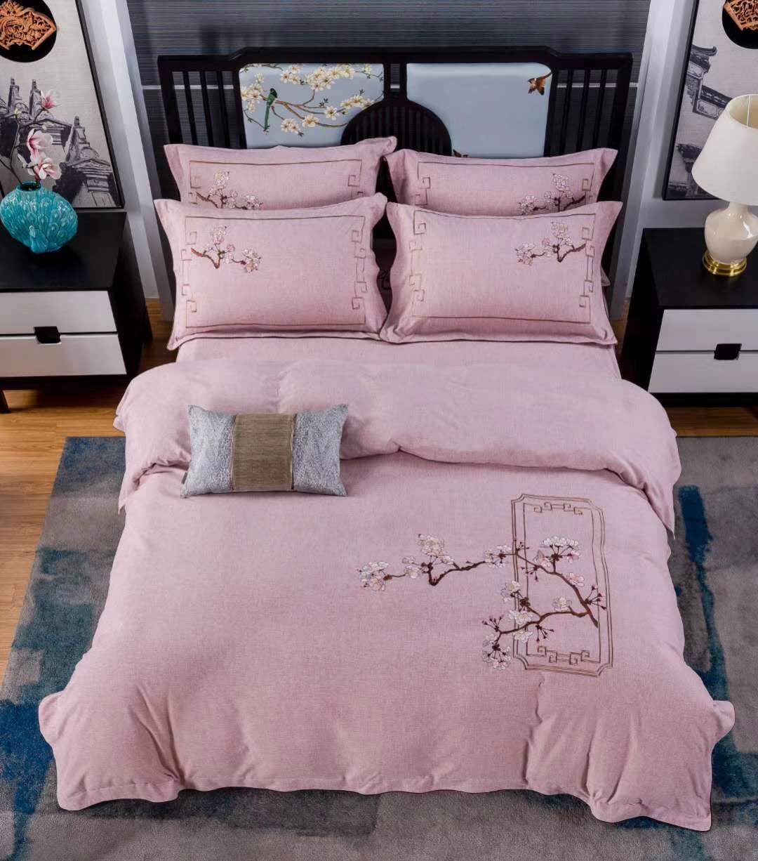 A new Chinese-style embroidered four-piece set details Picture