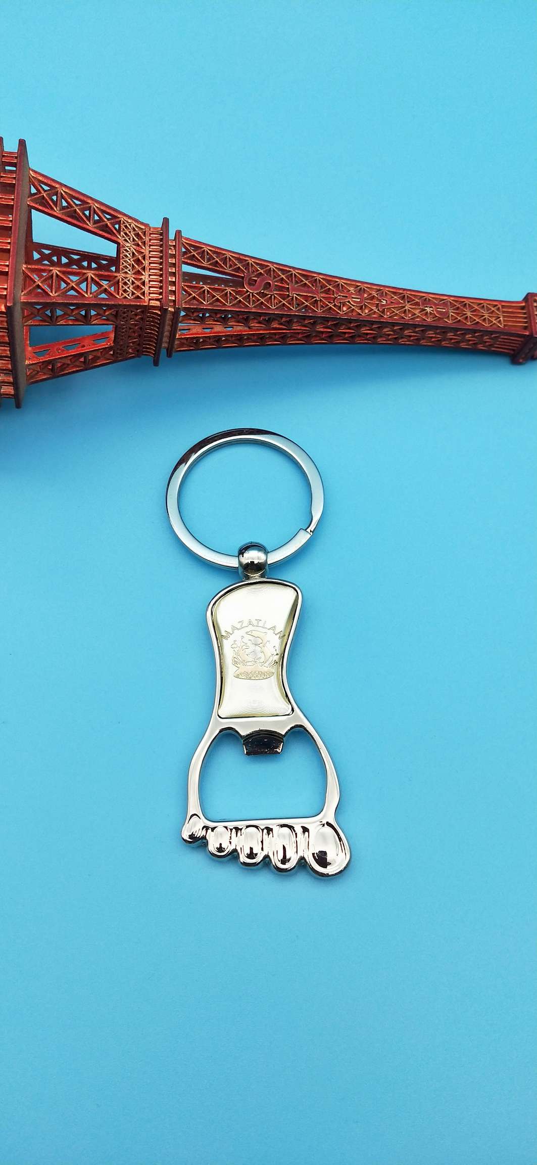 Foot CD-patterned keychain details Picture