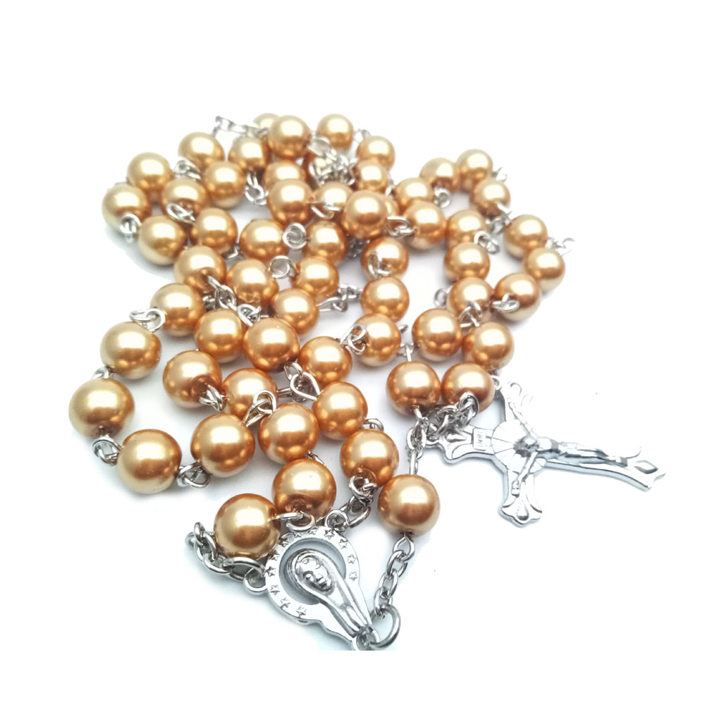 Rosary Beads Cross Necklace, wholesale of cross jewelry details Picture
