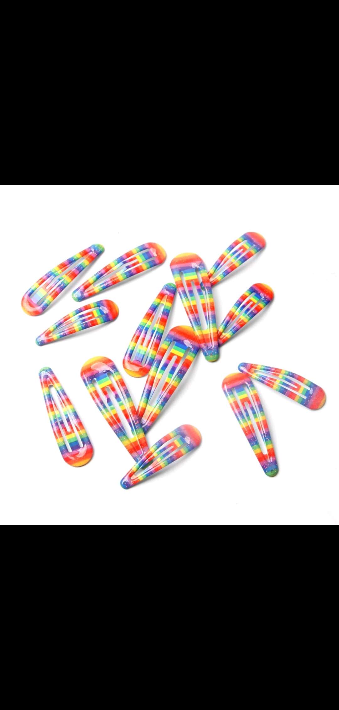 2020新款韩国东大门印花滴油聪粉彩虹BB发夹边夹刘海夹发卡细节图