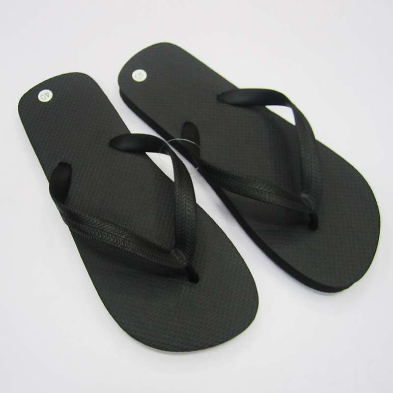 Men's black beach herringbone slippers Specification image