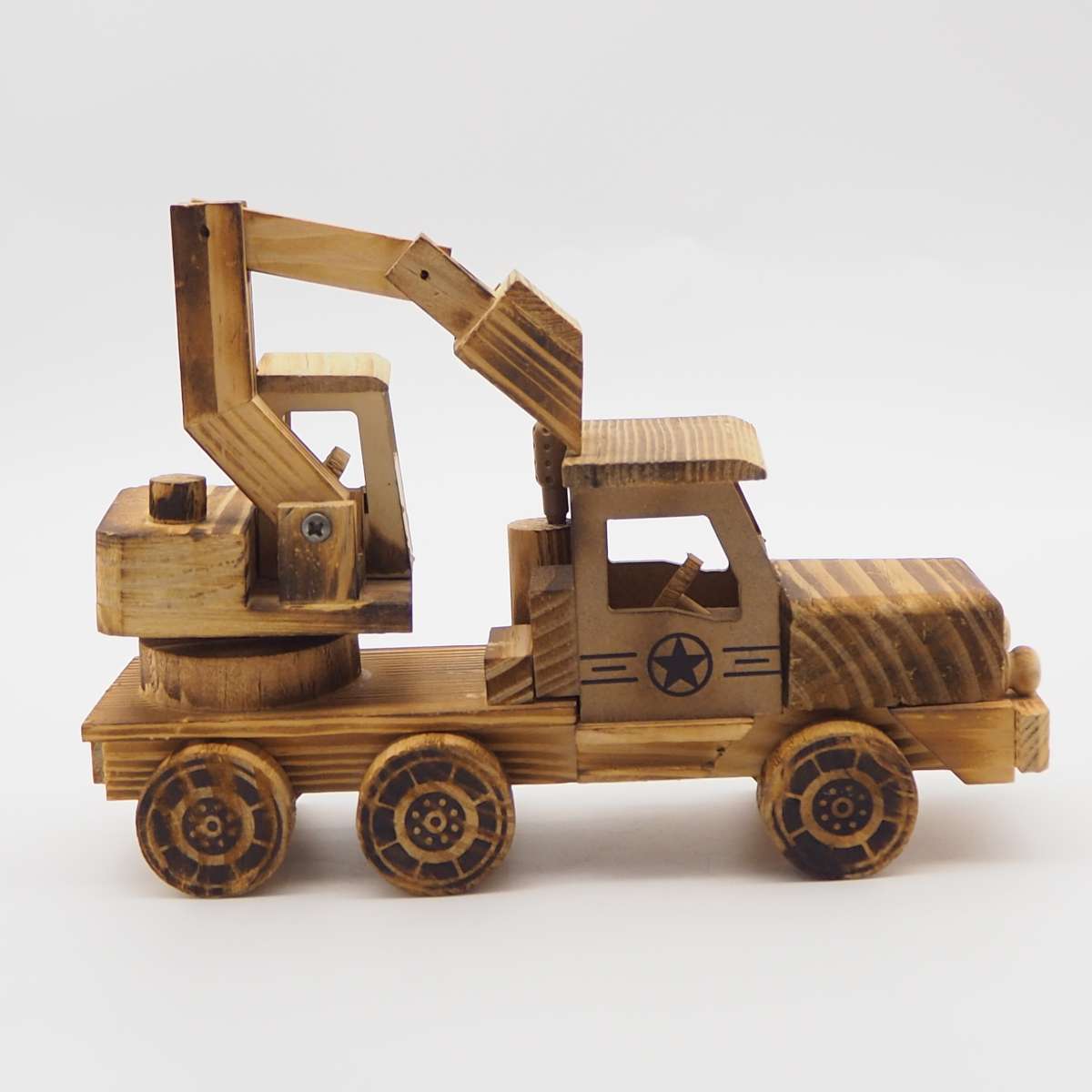 Wooden craft truck excavator