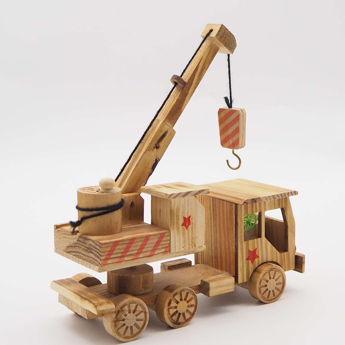 Wooden craft toy crane details Picture