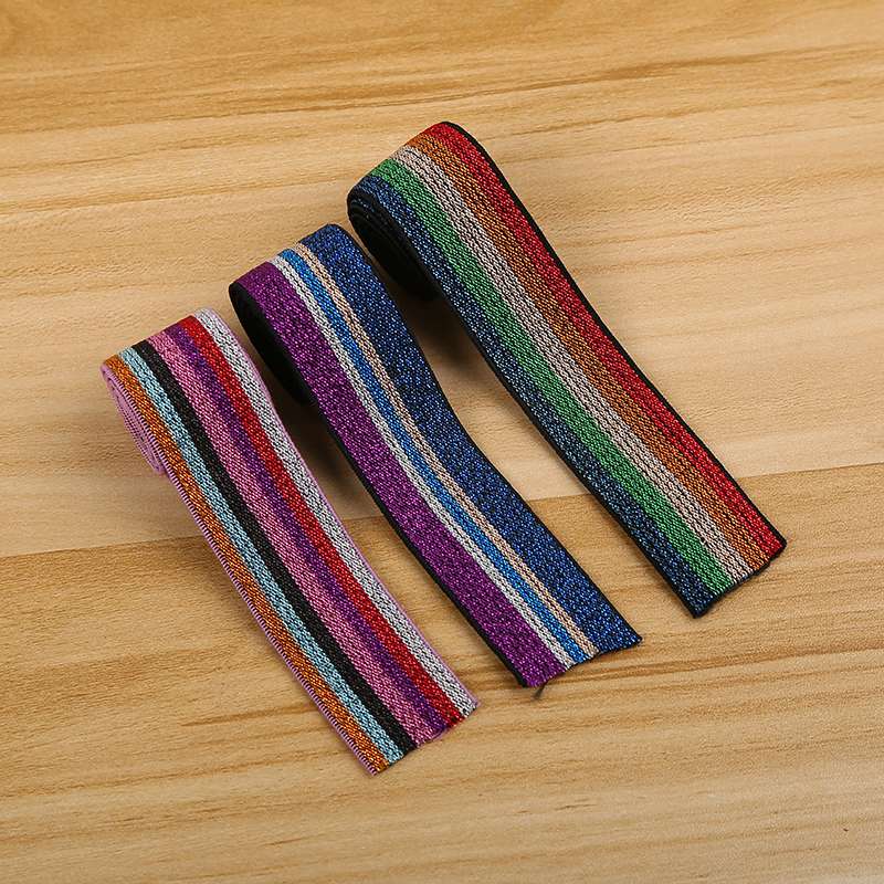 Colorful Filigree Elastic Band On Black Background Specification drawing