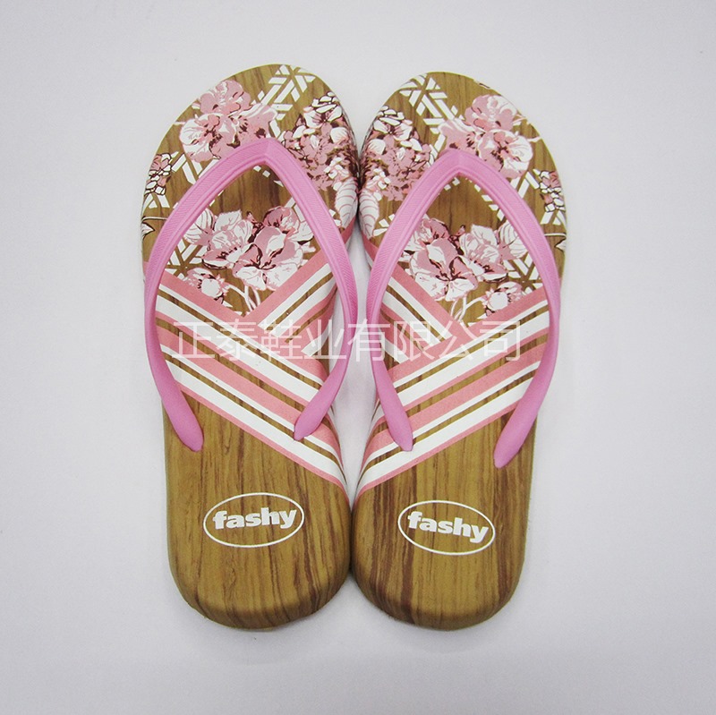 Ladies' beach herringbone slippers with edge details Picture