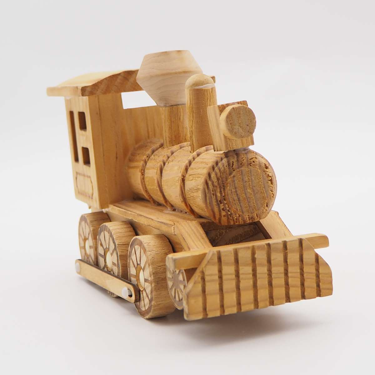 Wooden craft toy carbonized locomotive Specification image