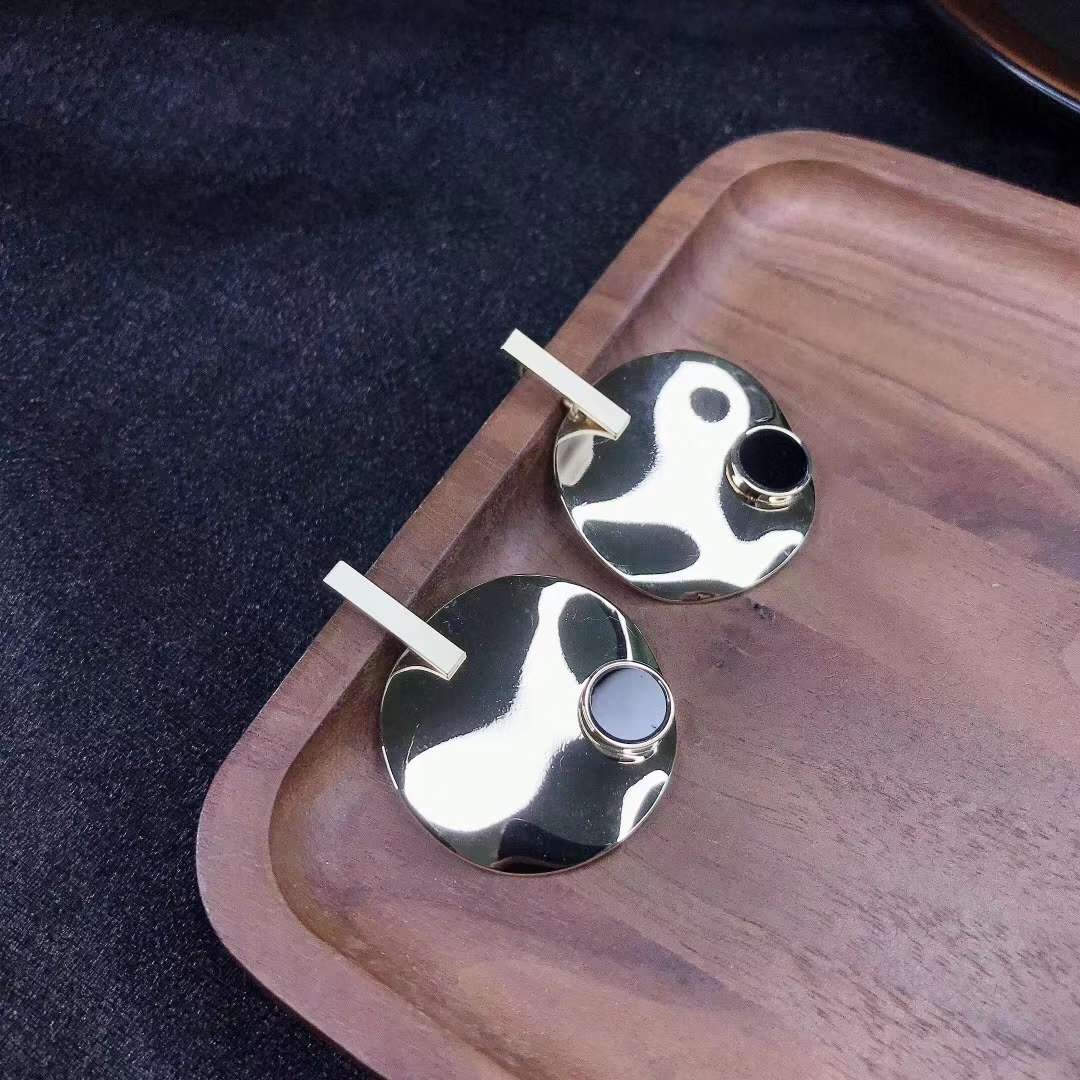 新款时尚韩版休闲气质925银针几何圆形耳环