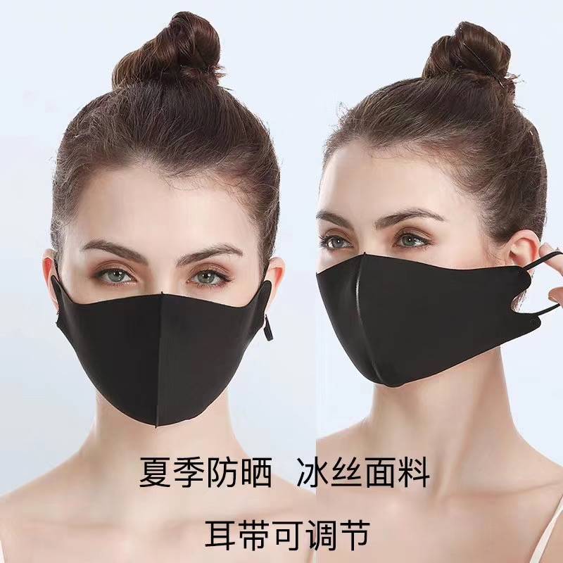 咔伊秀时尚防尘透气口罩薄款冰丝面料明星同款调节绳产品图