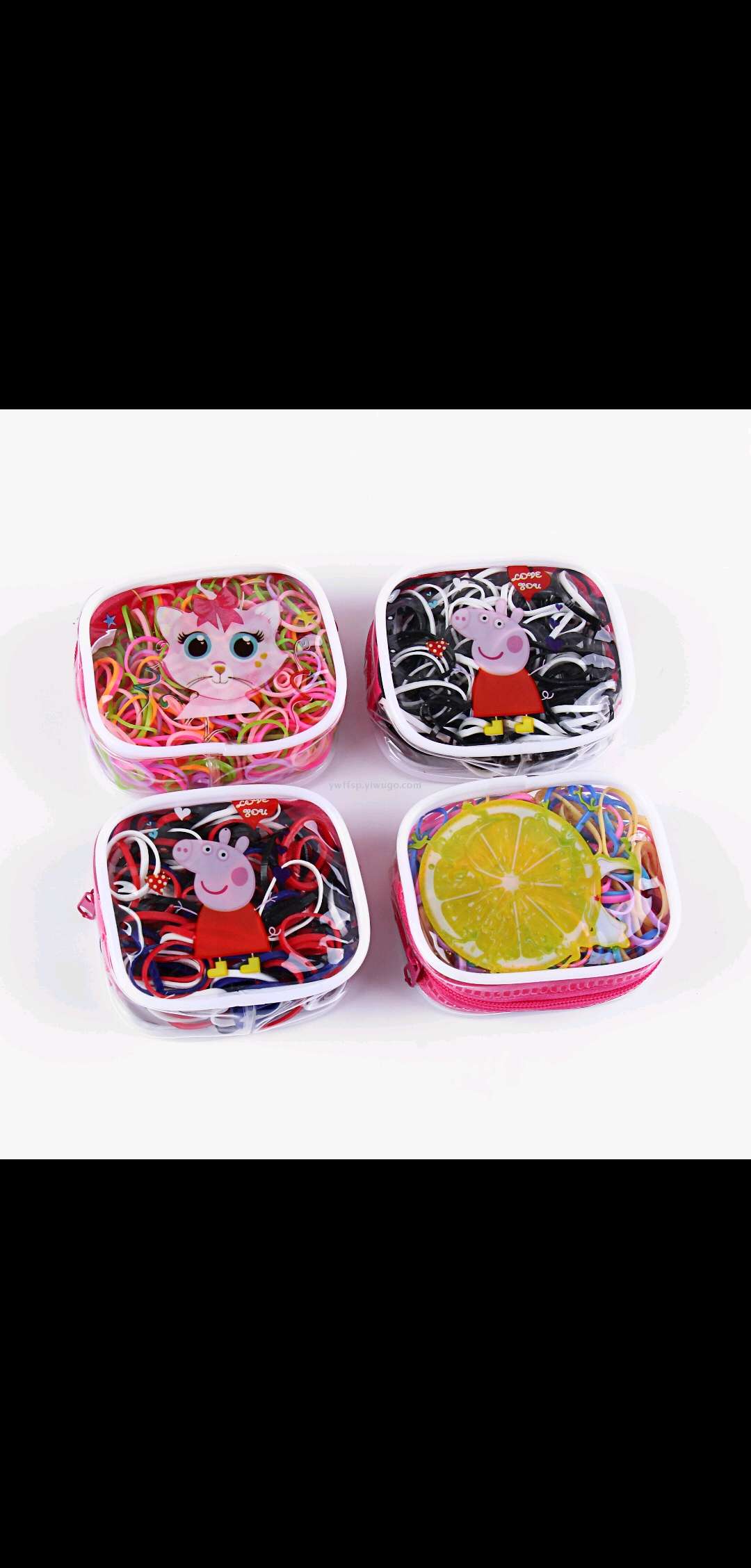 Factory wholesale of popular Korean-style disposable small rubber bands in square boxes, colorful strong-pull unbreakable children's hair ties and hair bands