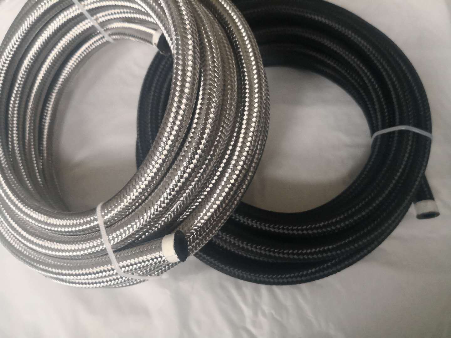 AN4 nylon braided oil cooler tube, automotive oil cooler oil pipe, black nylon wire braided oil pipe