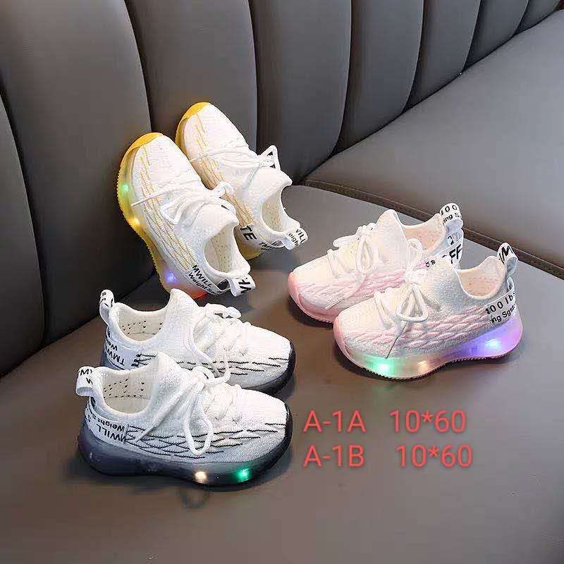Leisure sports students wear lighted shoes