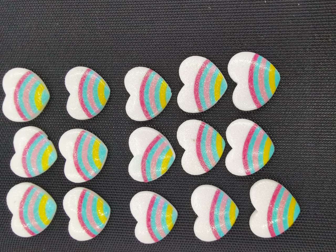 Accessories, rainbow resin glossy heart 12, shoes and clothing accessories thumbnail