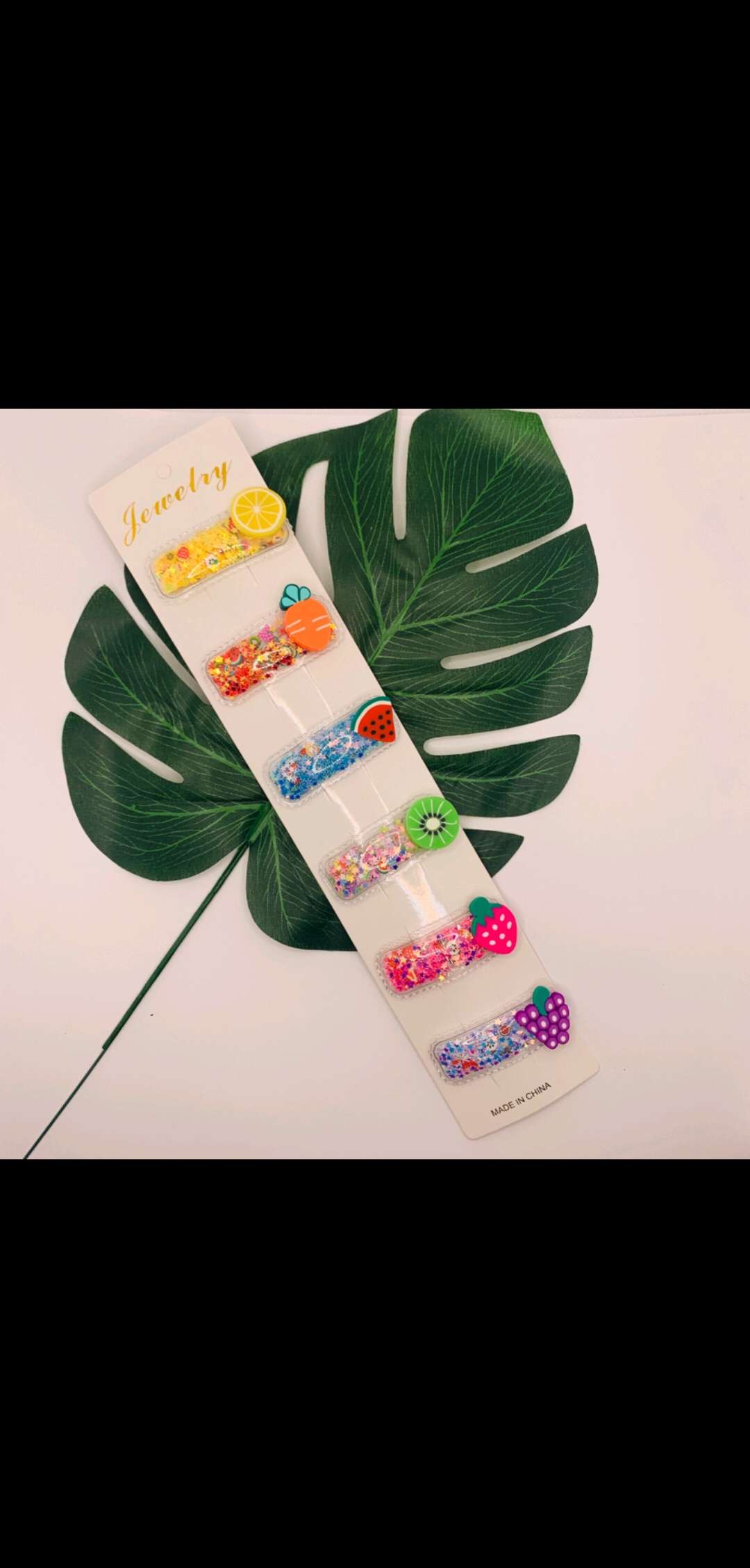 日韩儿童发夹学生发夹儿童发夹刘海夹可爱卡通水果流沙发夹BB夹详情图6