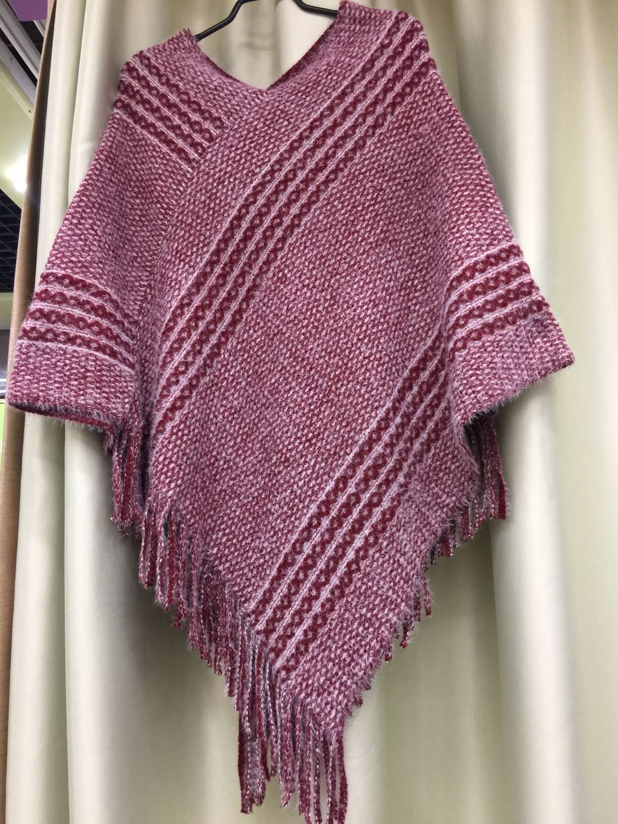 Feather chiffon cape shawl coat women's knitted sweater 2020 Autumn new style Korean style tassel ball shawl with wool on top Item Picture