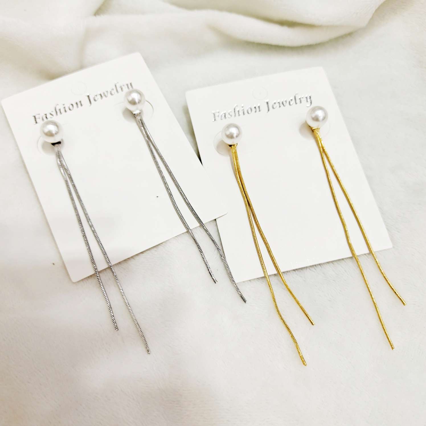 Pearl earrings women's long temperament high-grade feeling earrings drop Korean fashion everything fringe ear line super Xian face thin