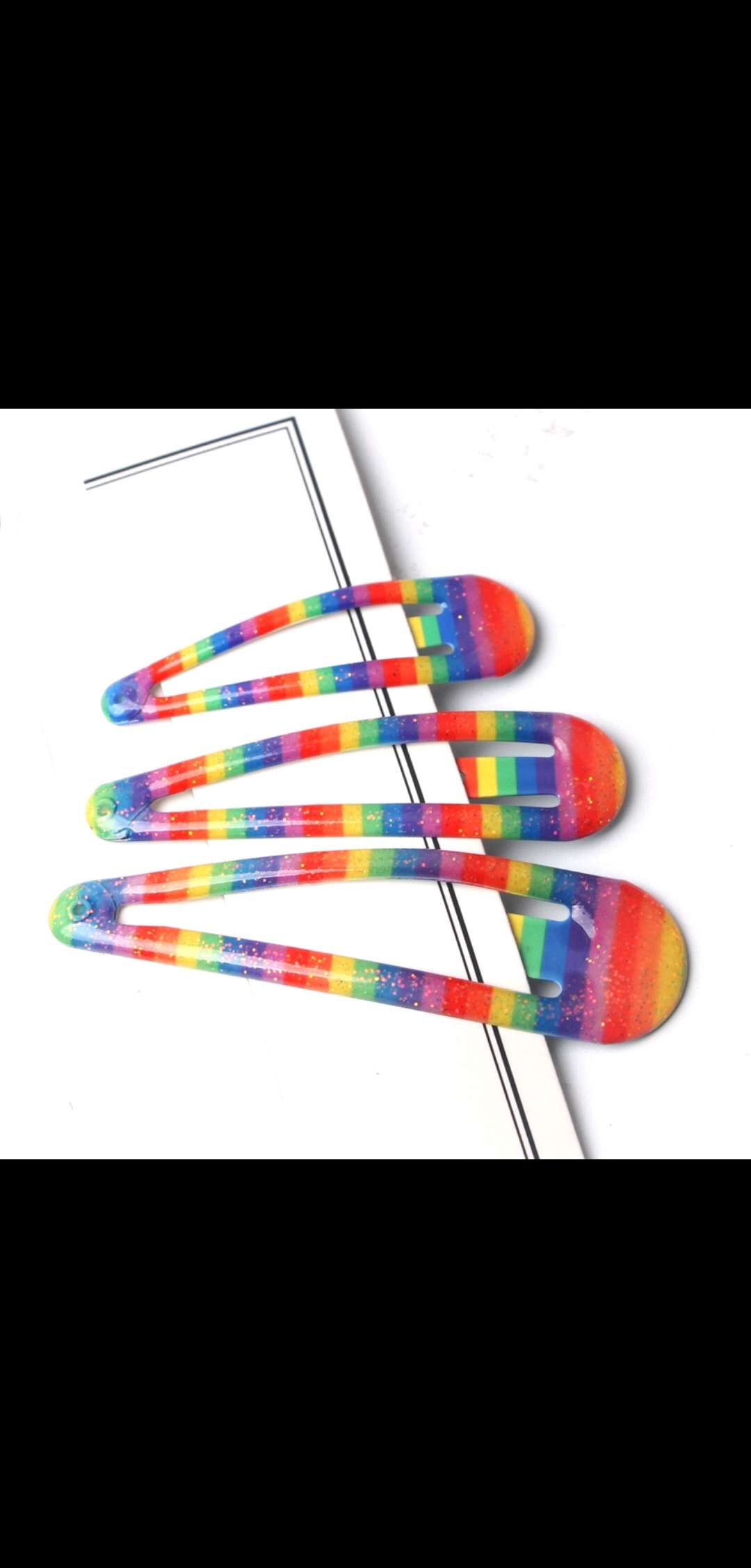 2020新款韩国东大门印花滴油聪粉彩虹BB发夹边夹刘海夹发卡产品图