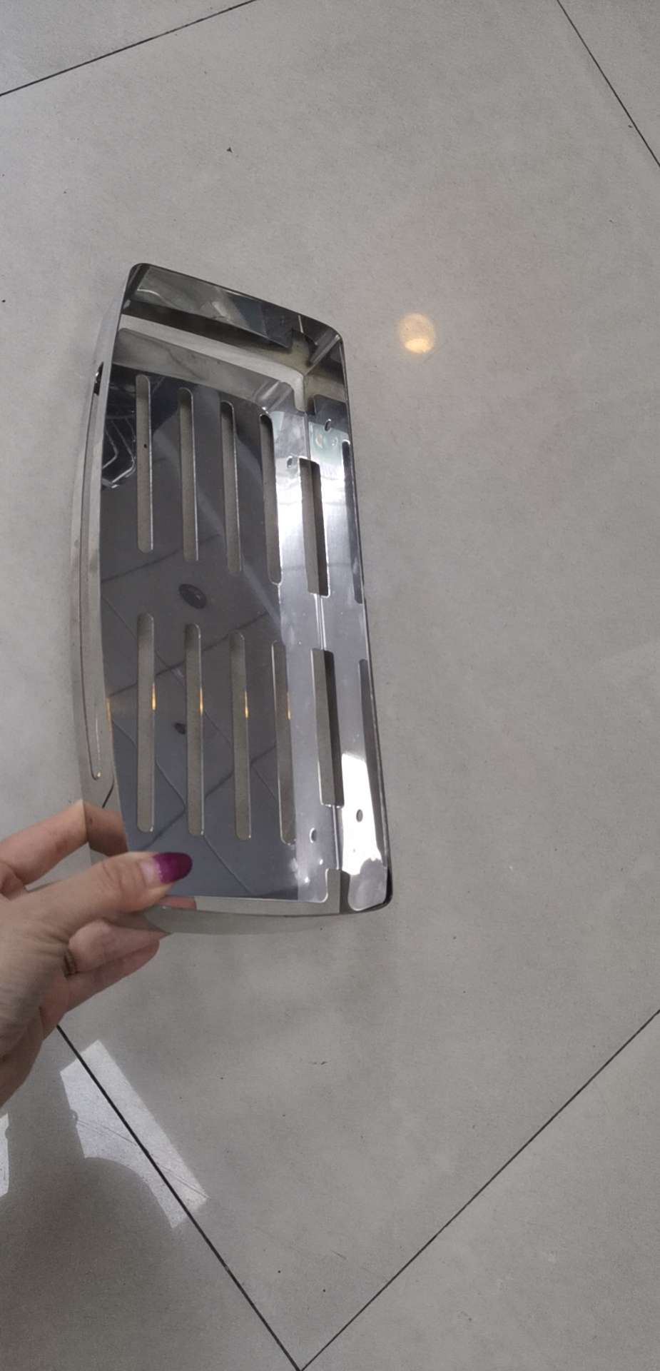 Square stainless steel corner basket thumbnail