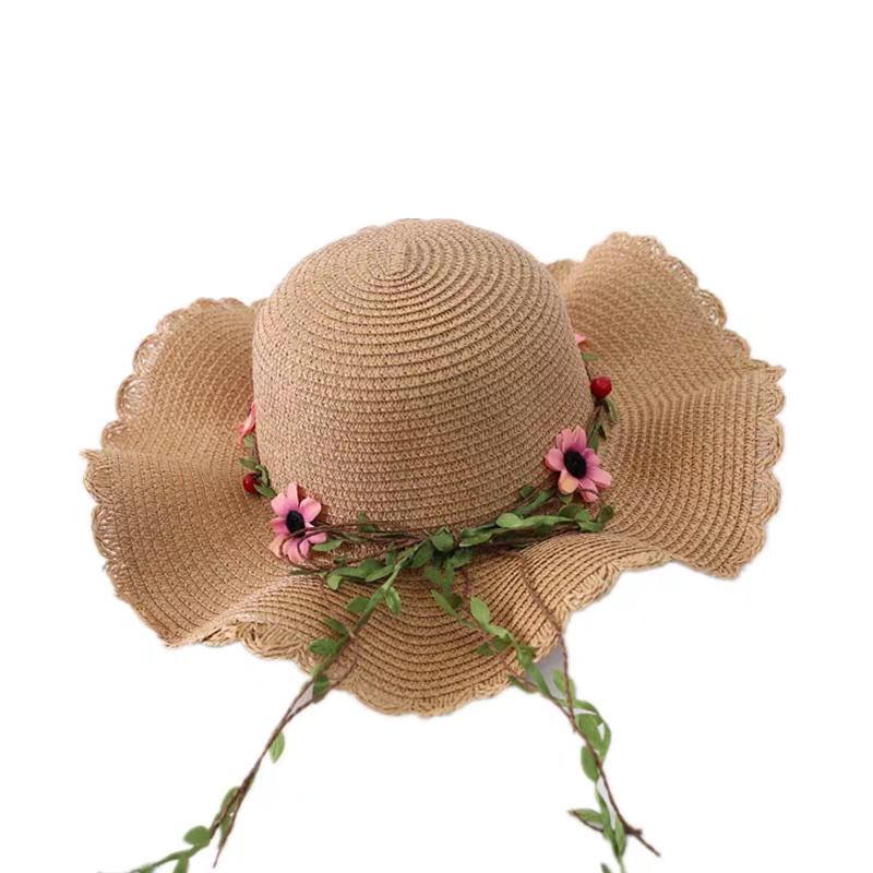 帽子女夏天沙滩帽韩版百搭可折叠草帽户外出游度假遮阳防晒太阳帽