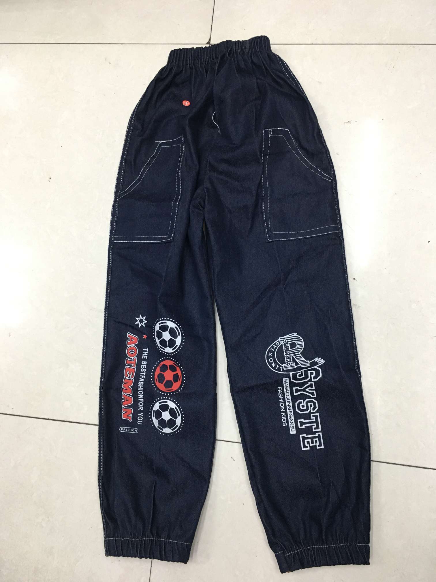 儿童杂布牛仔裤