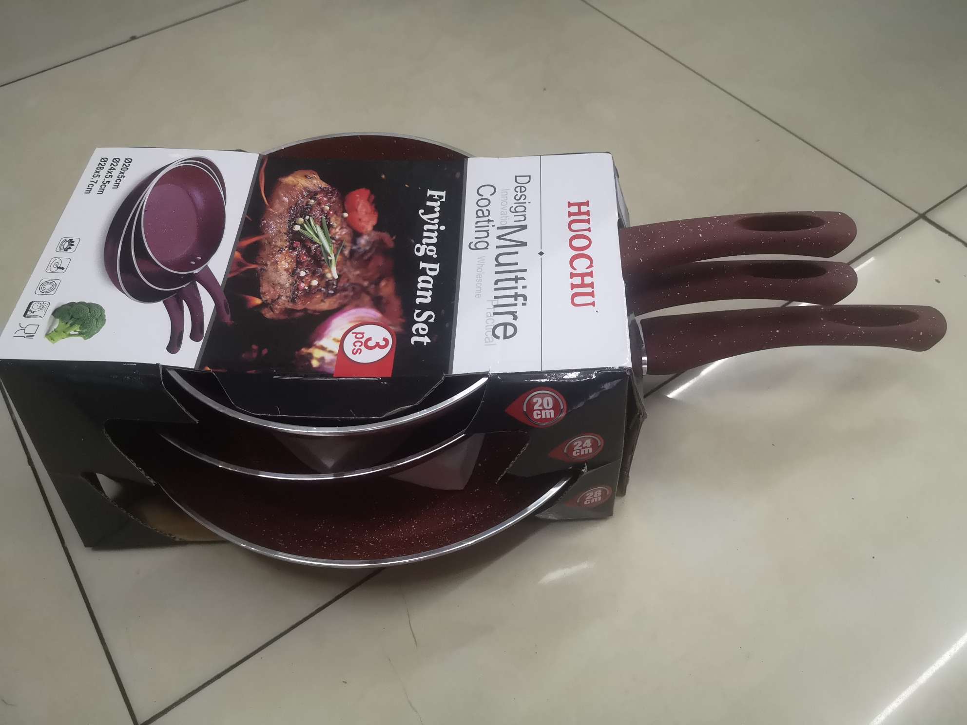 3 piece frying pan, 20CM/24CM/28CM thumbnail