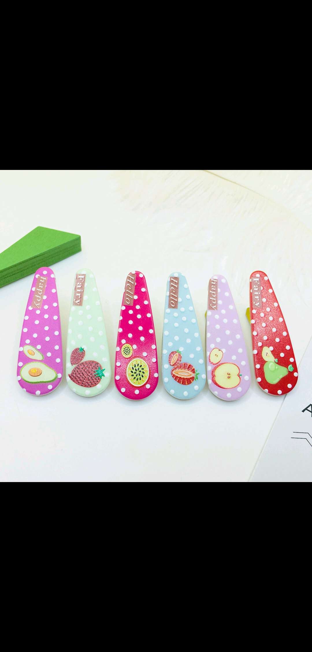 Korean sweet fruit print BB clip, cartoon baby bangs hair clip, cute for children and students