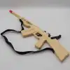 Factory direct sales of long rubber band charge white wood gun with rubber ring, imitation wood gun AK children's 47 toy details Picture