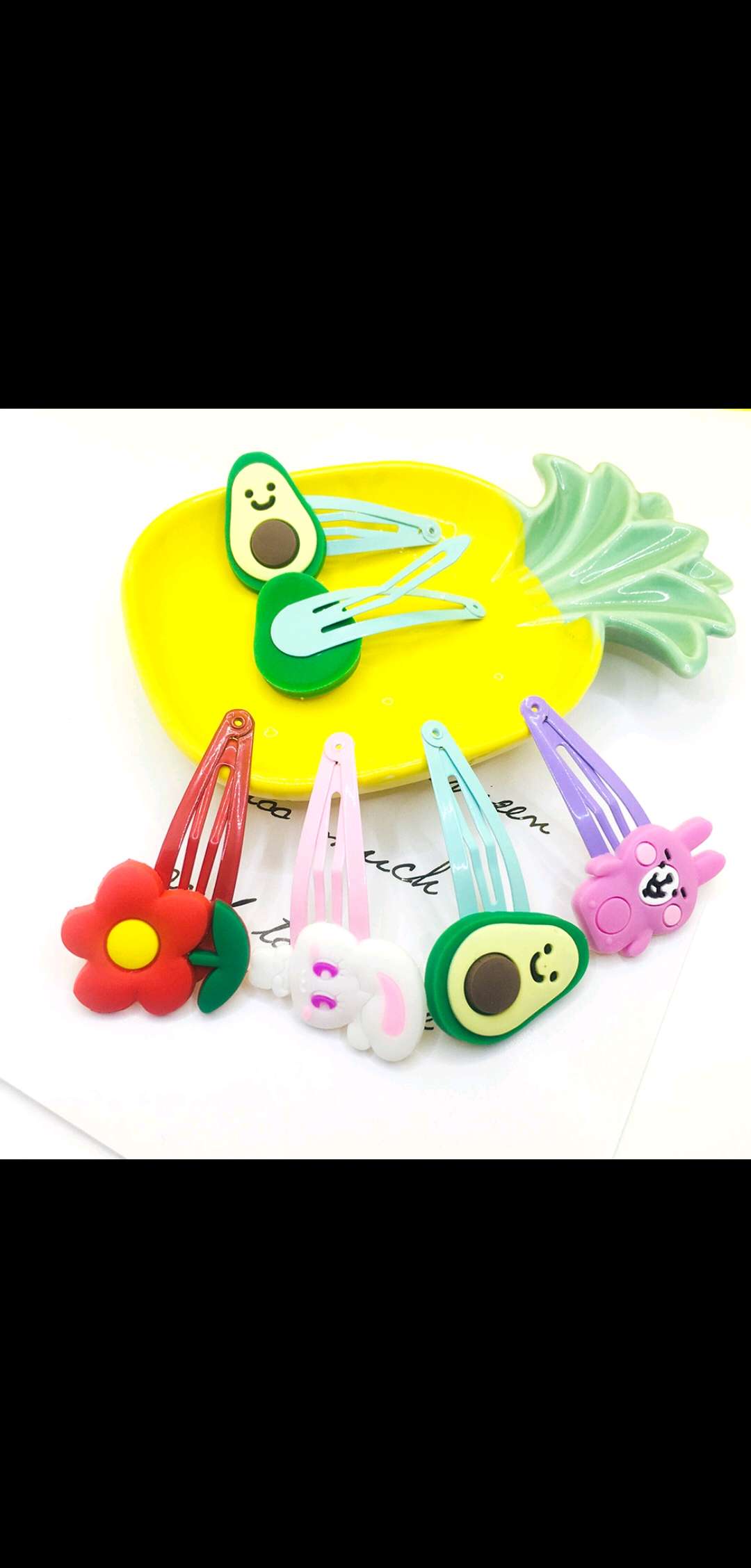 Sweet BB clips, cute soft rubber fruit cartoon animal hair clips, headwear and bangs are popular in Japan and South Korea Item Picture