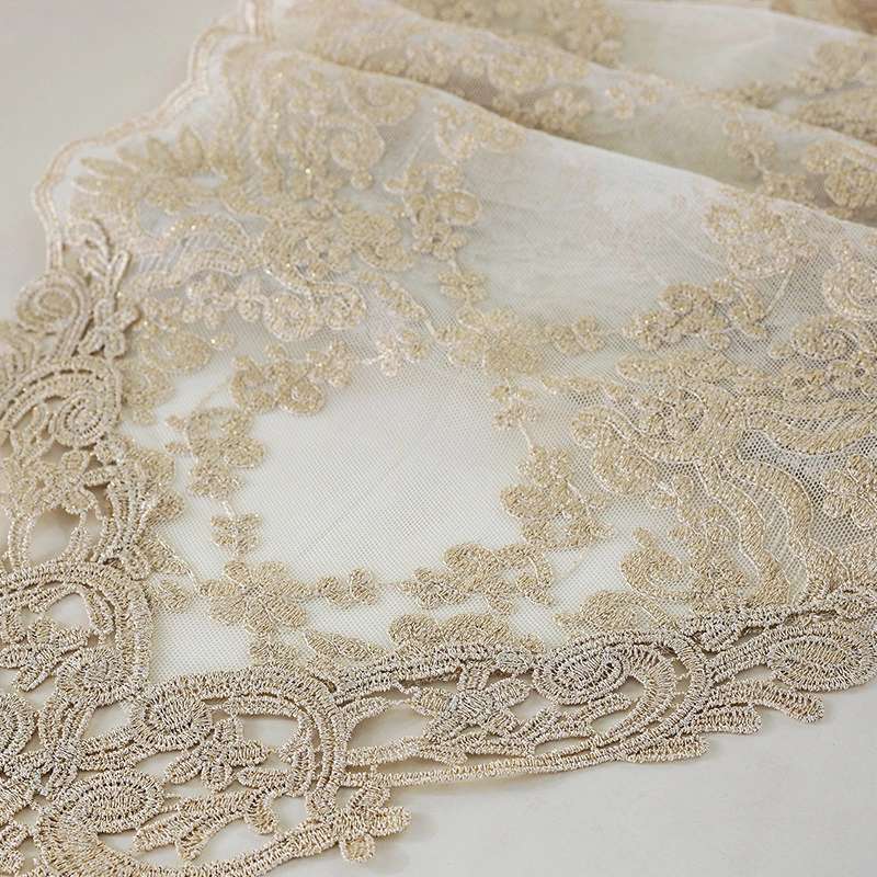 Factory direct sales of simple European-style table flags, lace fabric tablecloths, coffee table flags, white TV cabinets, country-style (30*180cm table flags) undefined