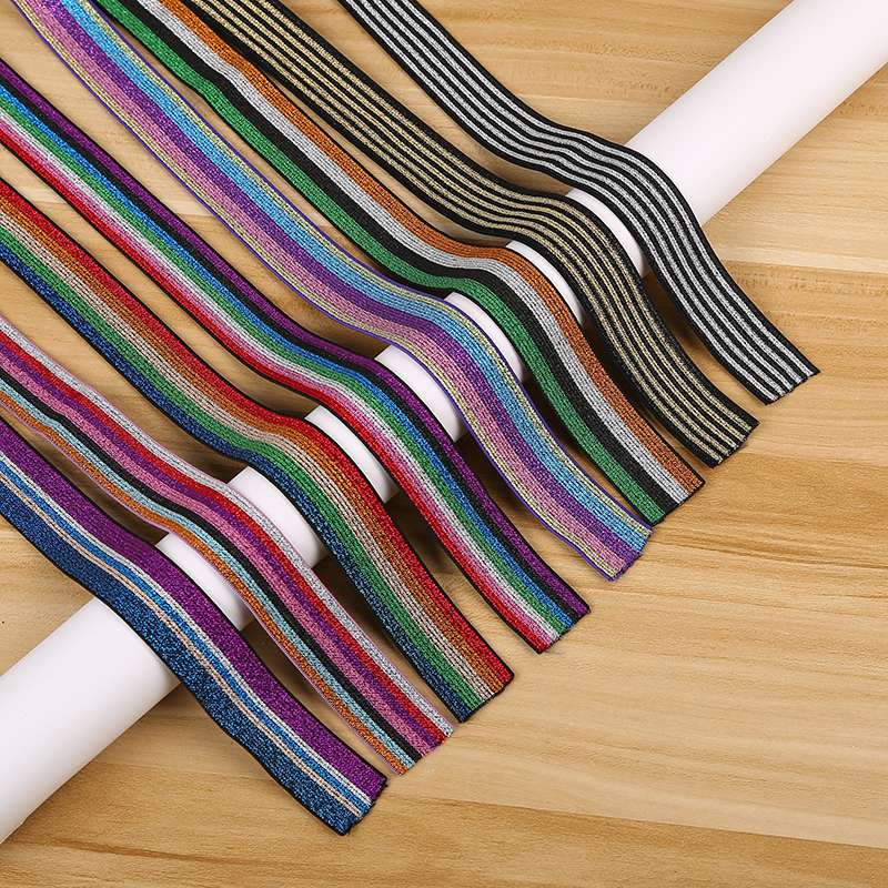 Colorful Filigree Elastic Band On Black Background