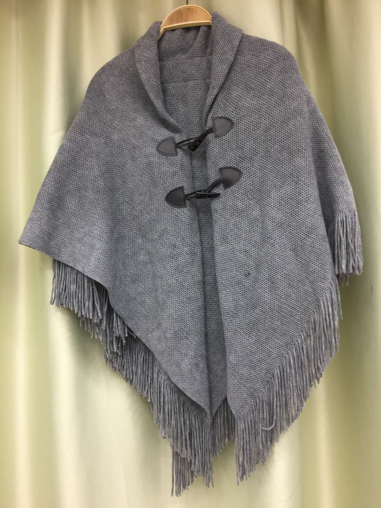 Large-sized buttoned bat sleeve knitted cardigan, women's shawl coat, women's fringed irregular mid-length sweater undefined