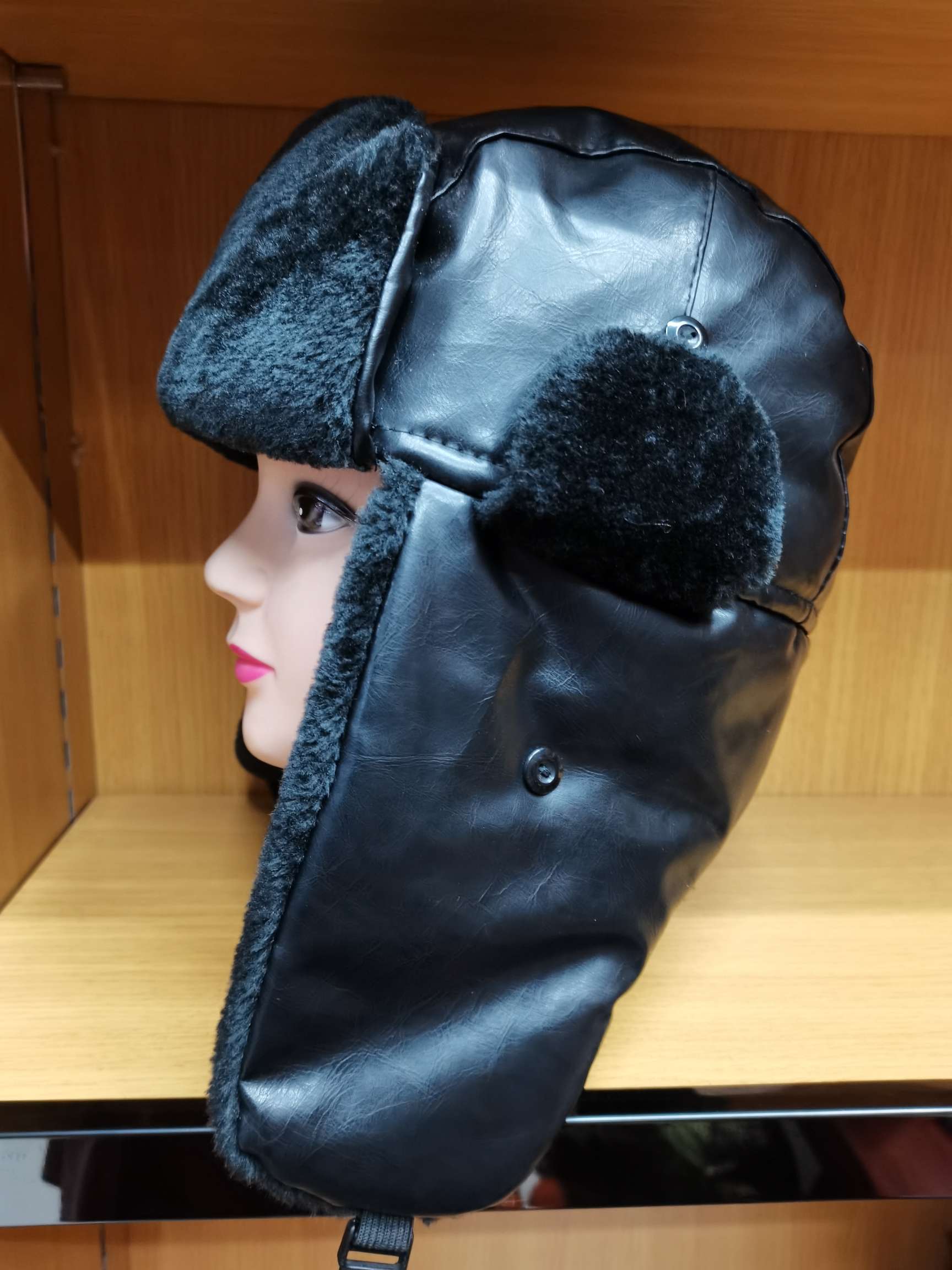 pu flight cap, snow cap, Northeast cap, winter ear cap, Lei Feng cap full figure