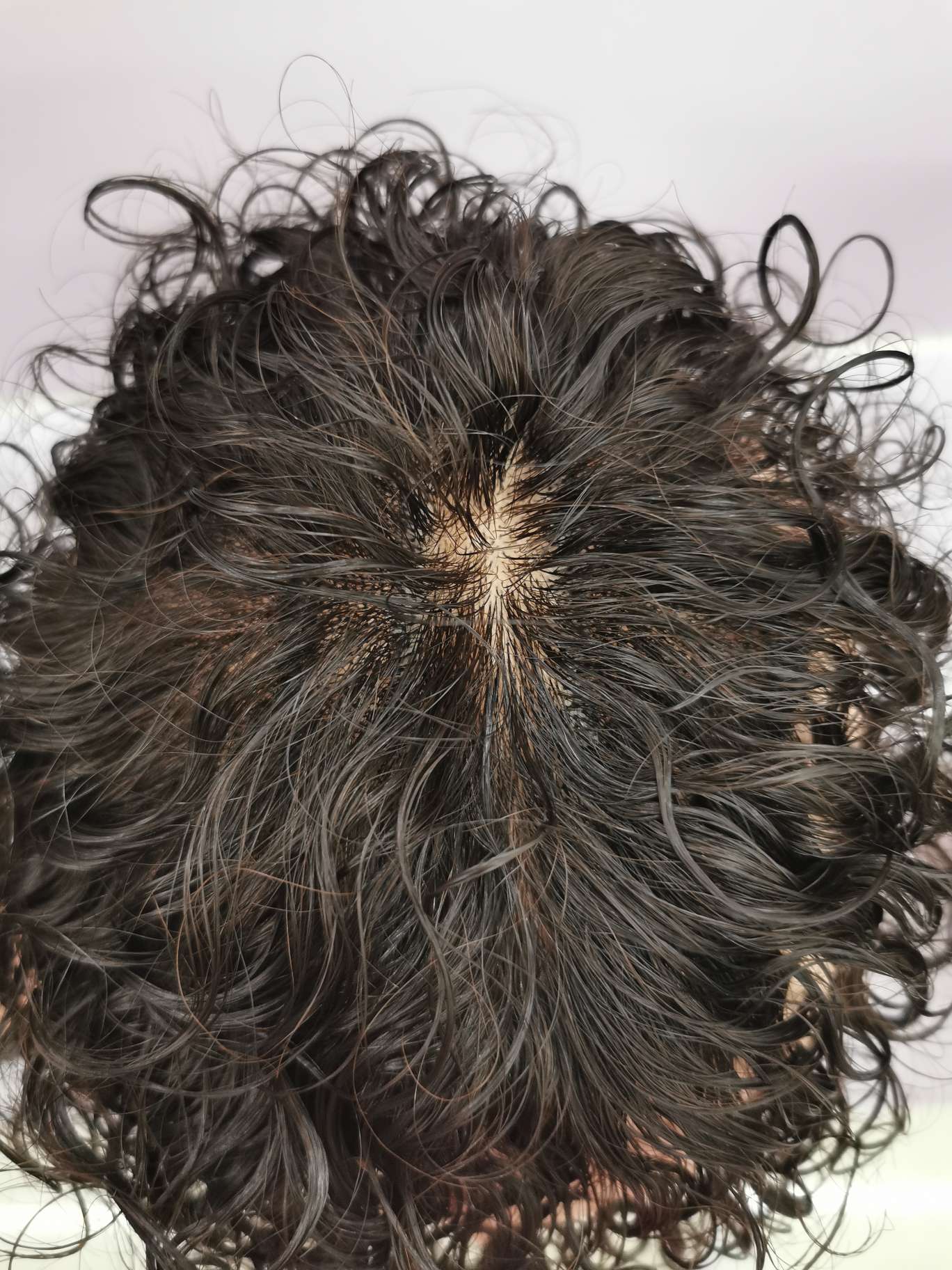 100% hand-knitted real human hair, ladies' hair blocks, curly hair undefined