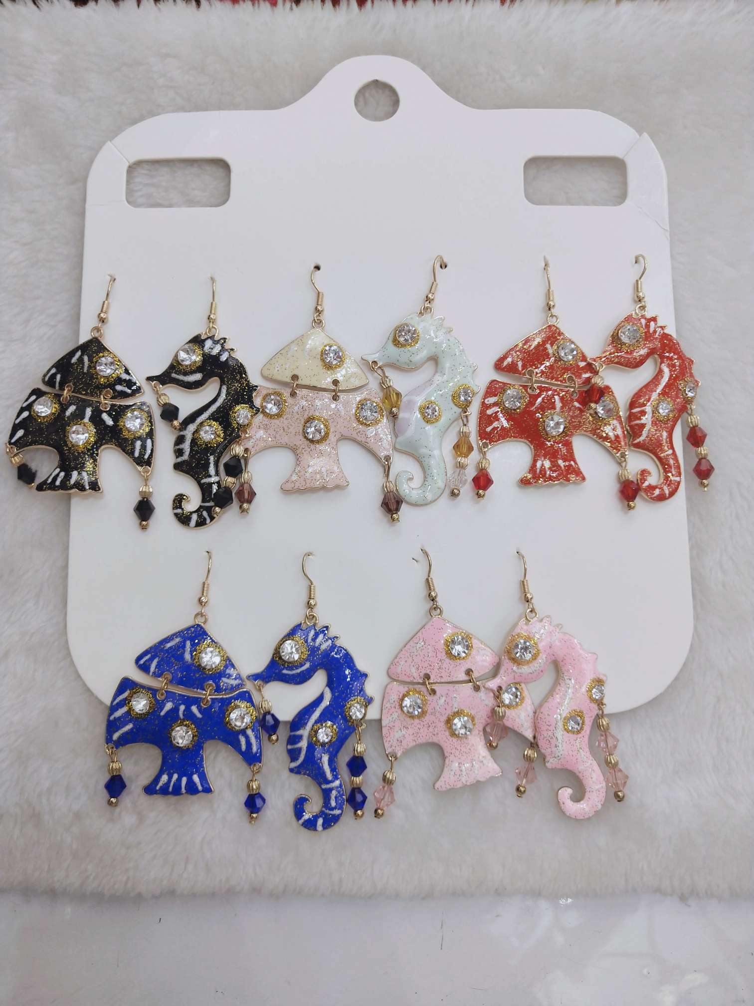 Asymmetrical animal earrings, joker fish, hippopotamus, hook earrings, temperament, small refreshing earrings thumbnail